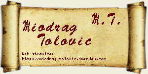 Miodrag Tolović vizit kartica